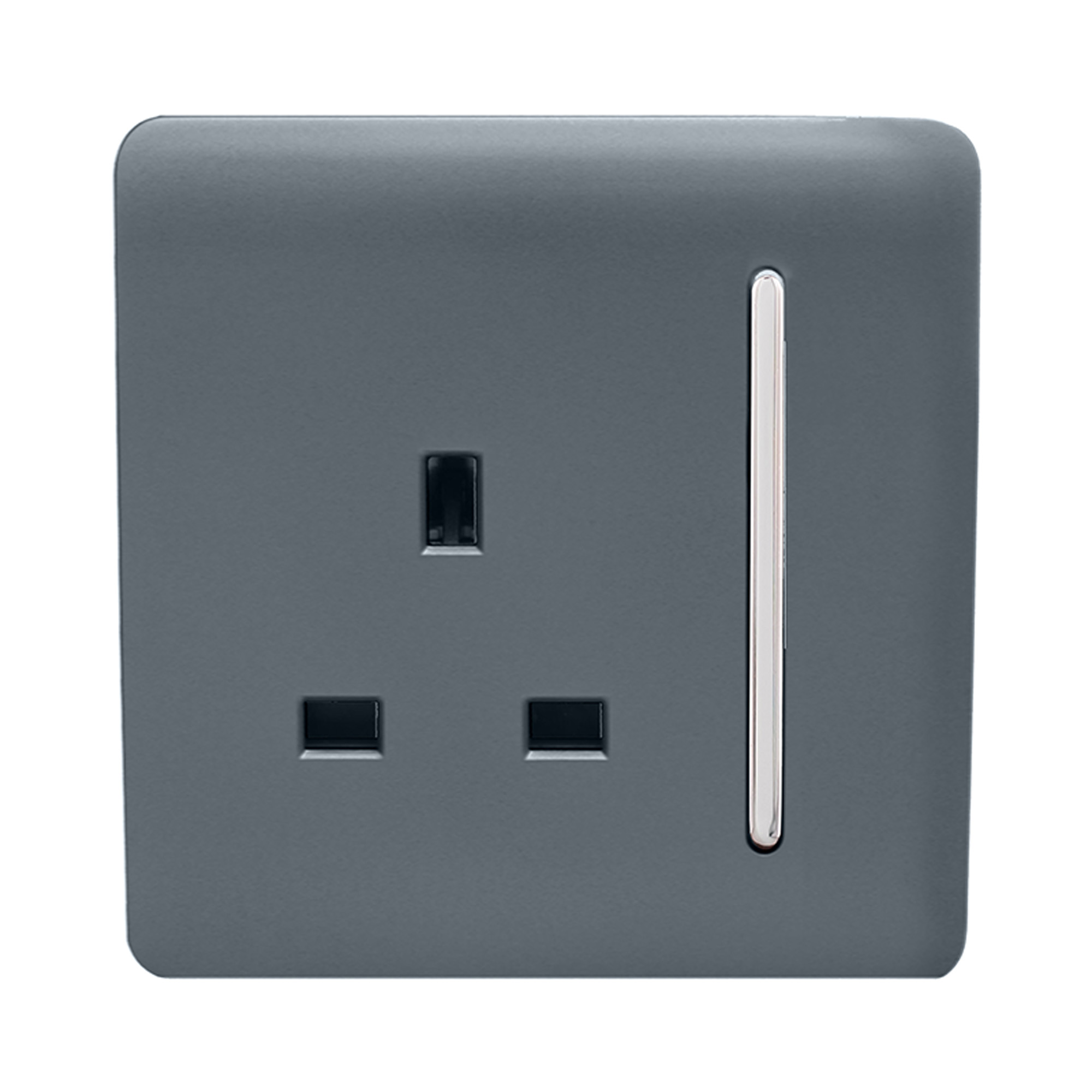 1 Gang 13Amp Switched Single Socket Warm Grey